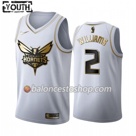 Camiseta Niños NBA Charlotte Hornets Marvin Williams 2 2019-20 Nike Blanco Golden Edition Swingman